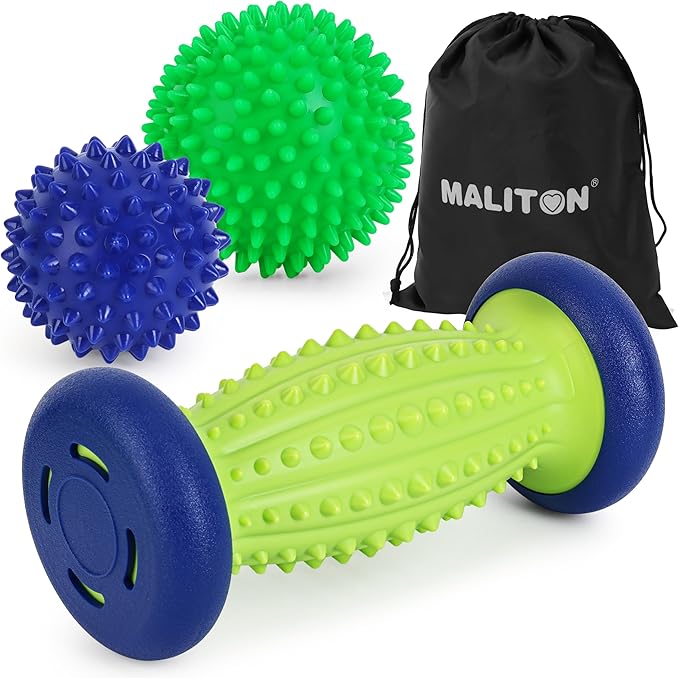 Massage Ball - 3 in 1 - with Foot Roller & Spiky Balls, Plantar Fasciitis Relief and Heel Spur Relief, Foot Roller Massage...