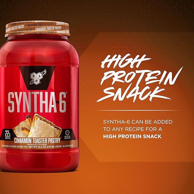BSN SYNTHA-6 Whey Protein Powder with Micellar Casein, Milk Isolate, Cinnamon Toaster Pastry, 28 Servings (Packaging May Vary)