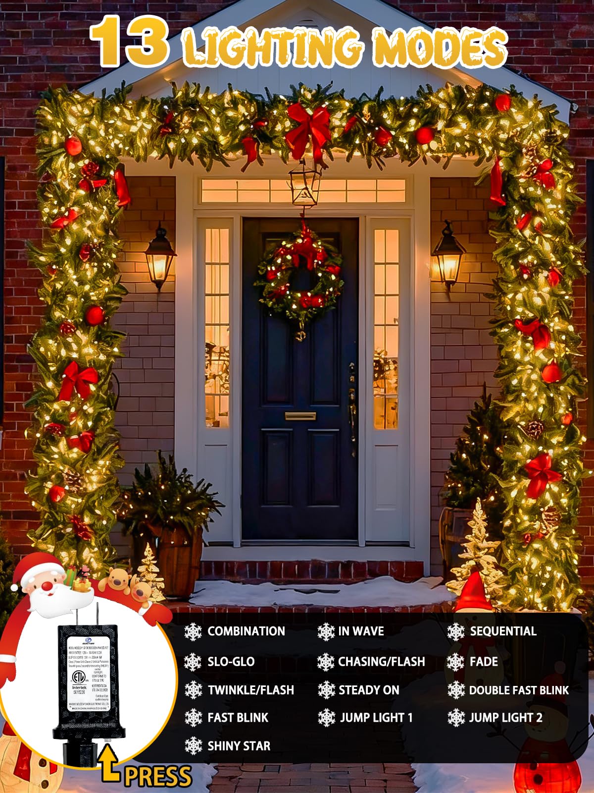 240 Led 78Ft C6 Christmas String Lights  Super Long Christmas Lights Outdoor Indoor With 13 Modes & Timer  Waterproof Fairy Twinkle Light Plug In For Tree Garden Party Xmas Decorations (Warm White)