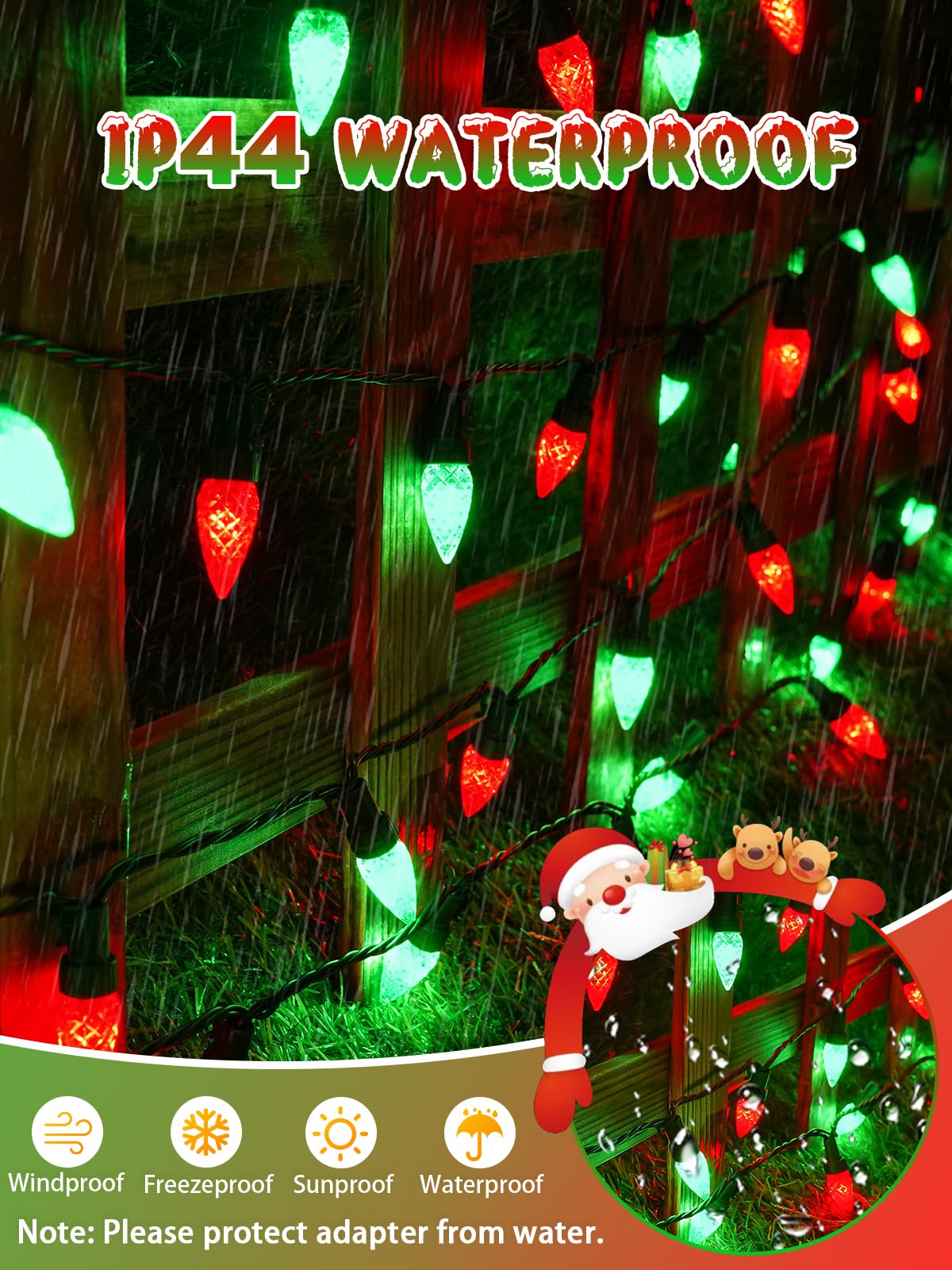 240 Led 78Ft C6 Christmas String Lights  Super Long Christmas Lights Outdoor Indoor With 13 Modes & Timer  Waterproof Fairy Twinkle Light Plug In For Tree Garden Party Xmas Decorations (Red & Green)