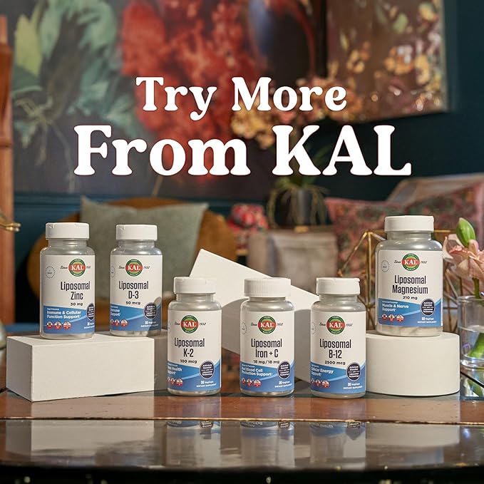 KAL Liposomal Vitamin K2 Plus D3 Supplement Bundle, High Absorption, Liposomal Technology, Vegan Capsules, 30 Servings