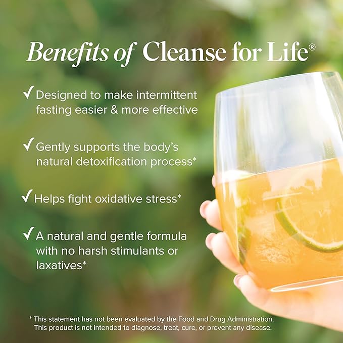 Isagenix Cleanse for Life - Powder Supplement for Cleanse Drink with No Laxatives or Diuretics - Support Metabolism with Vitamin B12 & Niacin -Peach Mango -3.4 Oz (16 Servings)