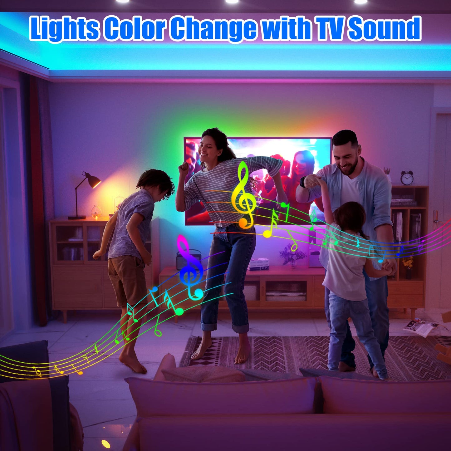 Maylit Icrgb Tv Led Backlight Kit, 6.56Ft Bluetooth Lights For 24-60In Tvs, Remote & App Control, Music Sync, Bias Lighting