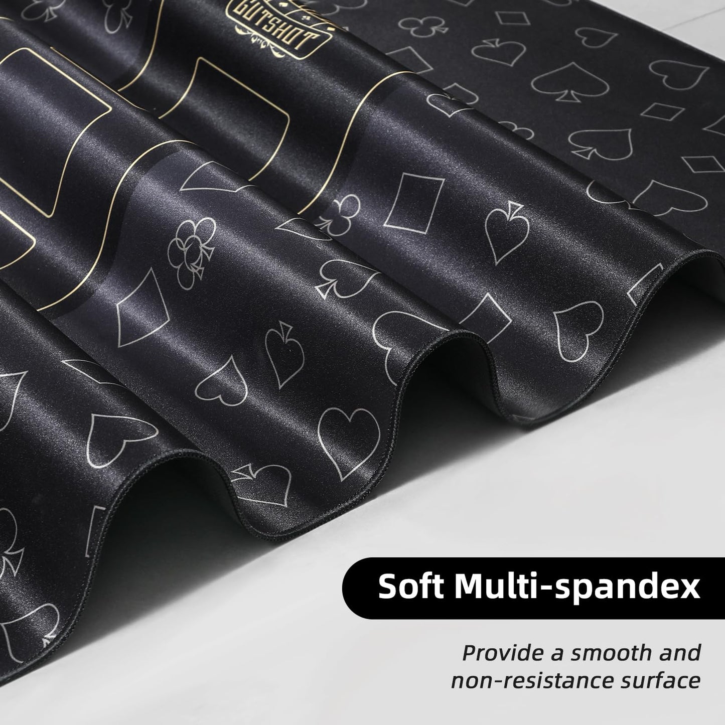 Foldable Casino Quality Poker Mat | Water Resistant Poker Table Cloth, Soft Multi-spandex | Black 70x35 | Waterproof, Durable, Noise-Free Gameplay | Stylish Poker Table Top for Anywhere Gaming