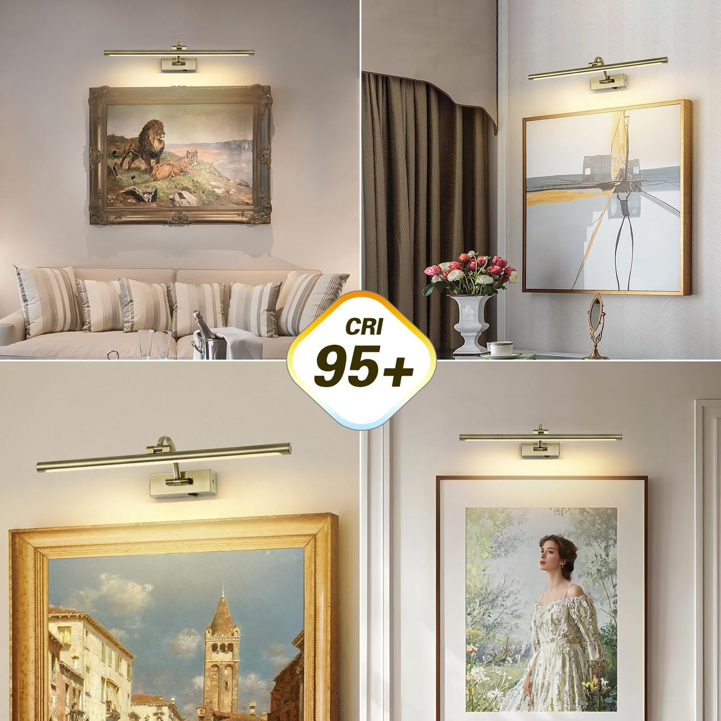 DESOOP Wireless Picture Light with Remote, Timer, 24 Inch, Antique Bronze, Model 7115