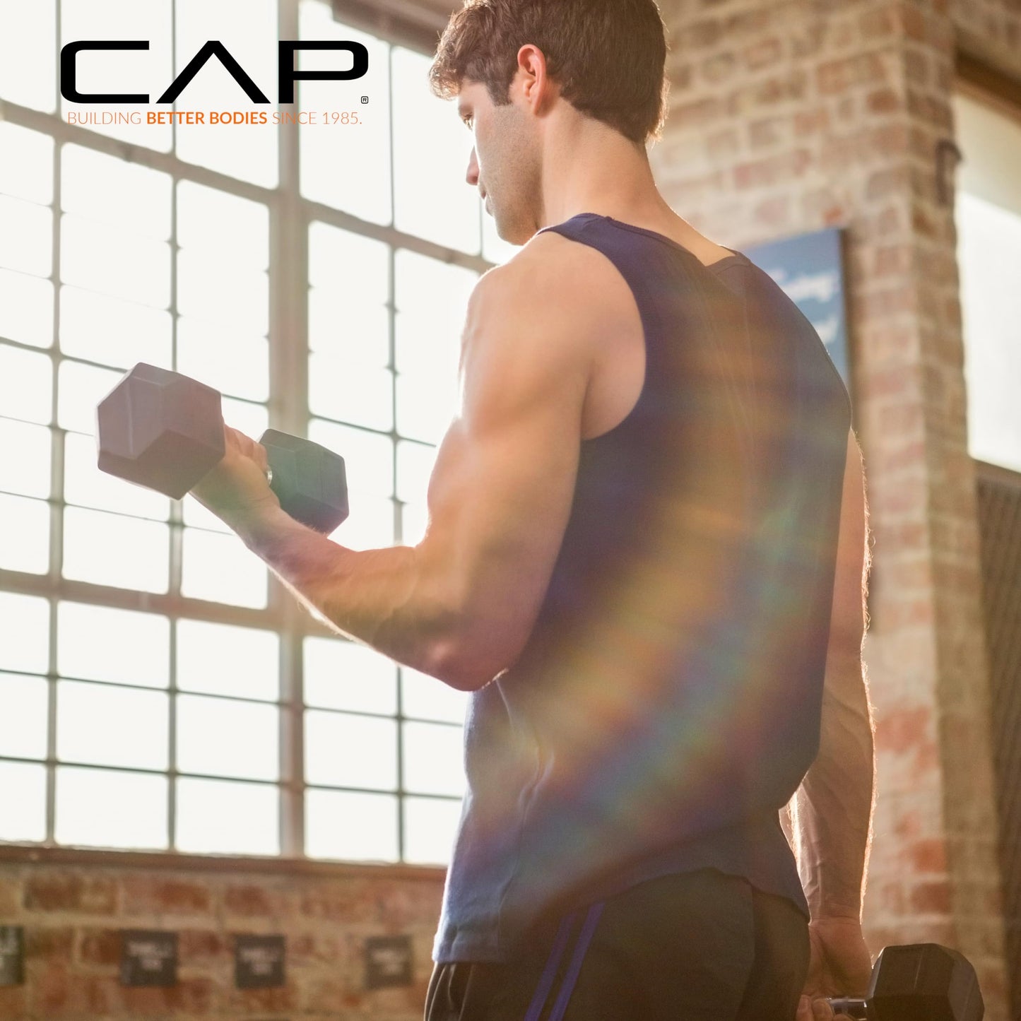 CAP Barbell 10 LB Rubber Coated Hex Dumbbell Hand Weight with Padded Grip - Single | Comfort Grip