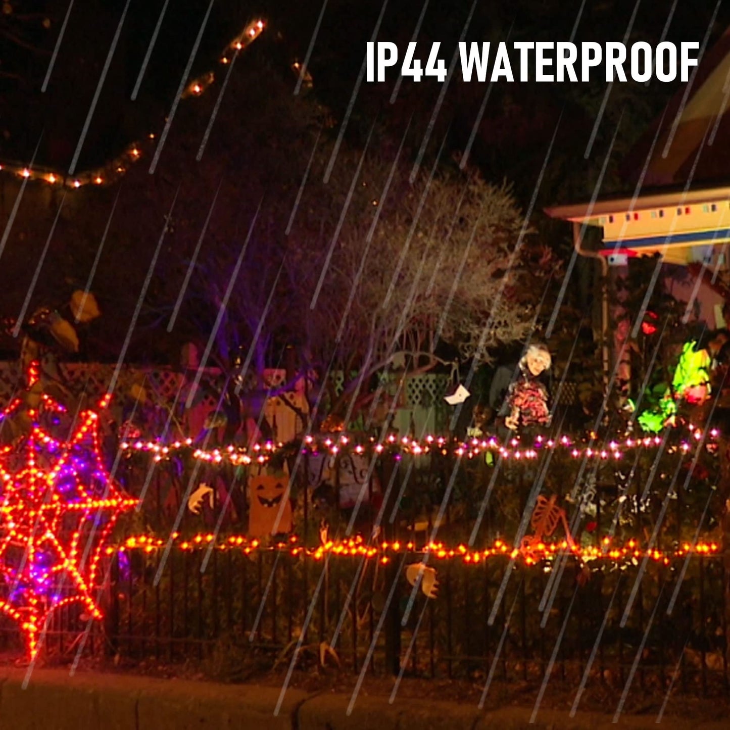 Dazzle Bright 20Ft Fairy String Lights, 60 Led Copper Wire, Waterproof, Purple And Orange, Battery Operated, Halloween Indoor/Outdoor Decor