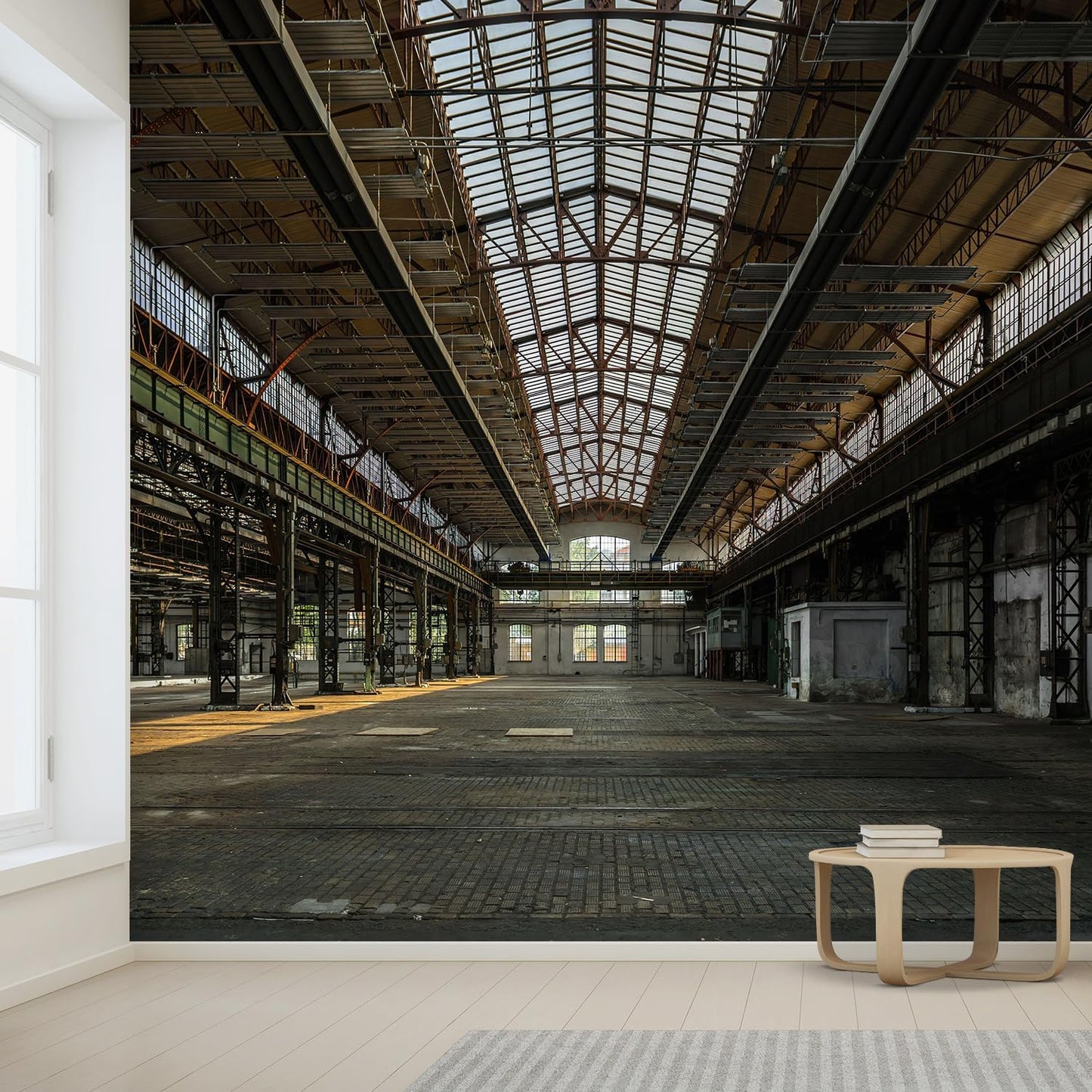 wall26 - Industrial Interior of an Old Factory Building - Removable Wall Mural | Self-Adhesive Large Wallpaper - 66x96 inches