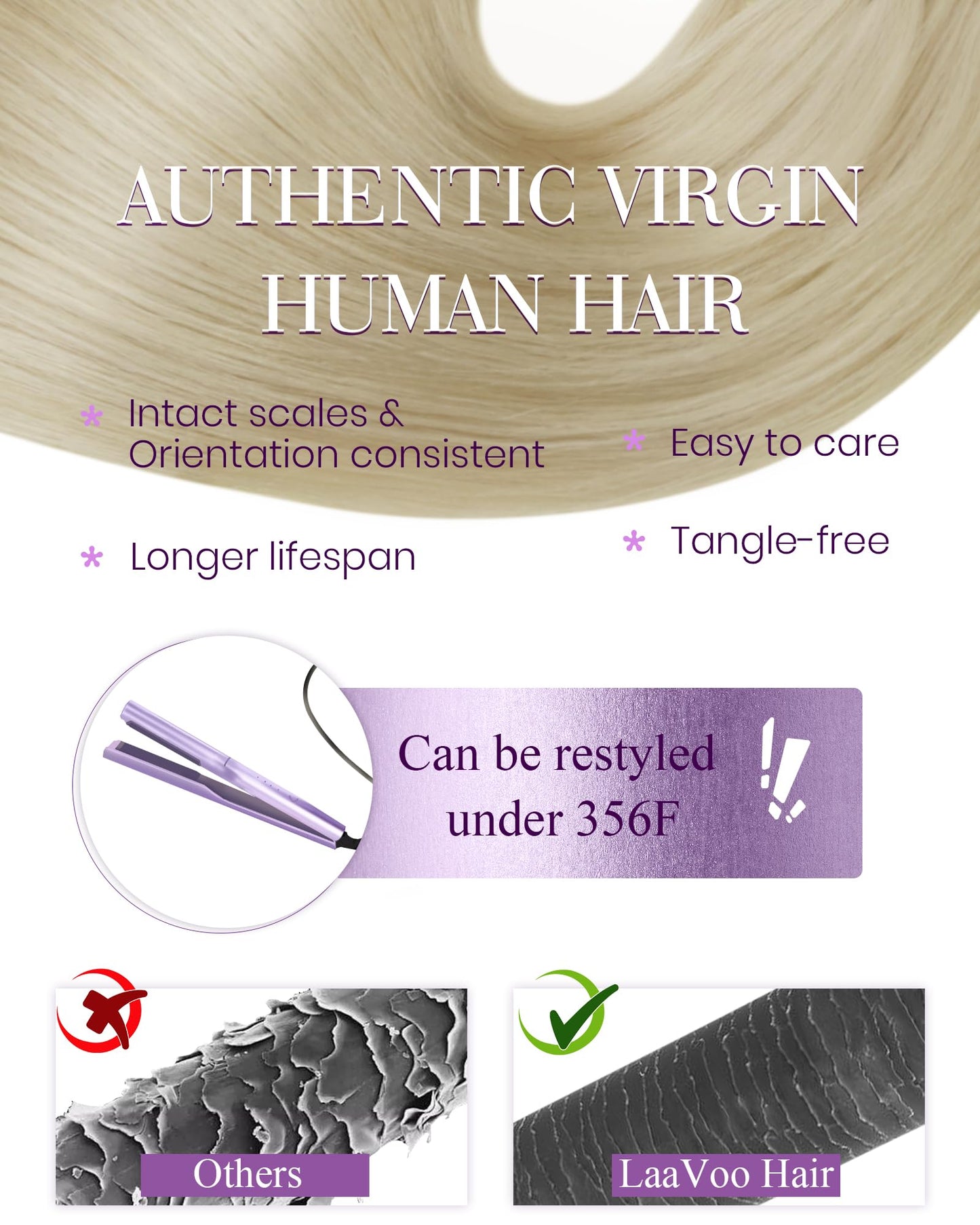 LaaVoo Micro Beads Hair Extensions Blonde Microlink Hair Extensions Human Hair Bleach Blonde Micro Loop Hair Extensions Real Hum
