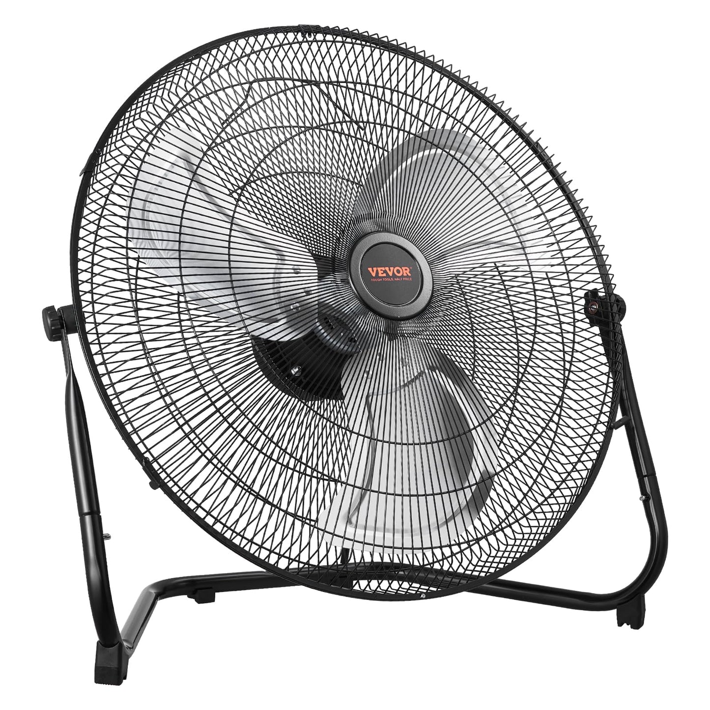 Vevor Floor Fan, 3 Speeds High Velocity Heavy Duty 18 Inch Industrial Fan, 4000 Cfm 360 Adjustable Tilt 19.69 Ft/Sec Airflow Lar