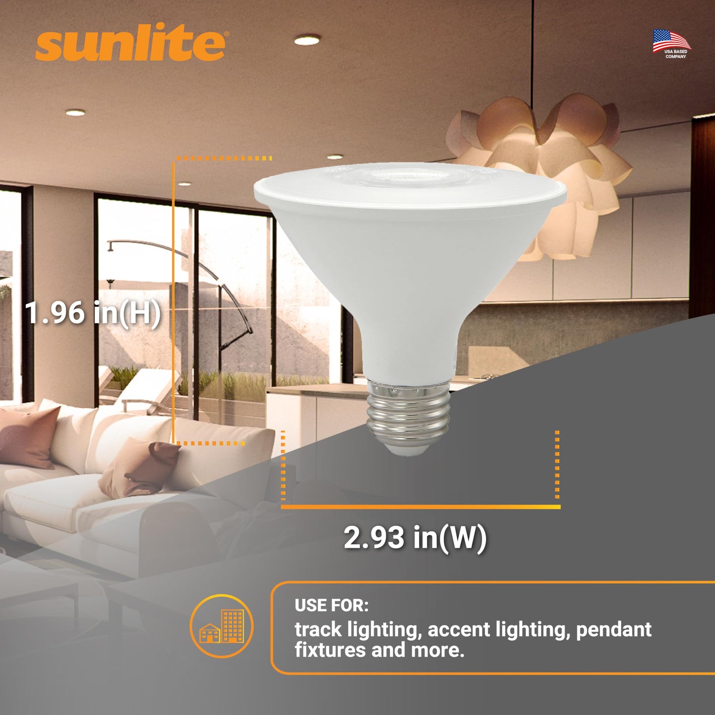 Sunlite Reflector Par30 Led Bulb  Spotlight  9W (75W=)  750 Lmns  Medium E26 Base  90 Cri  Dimmable  Decorative Track Lighting Use  Etl  Title-20 Compliant  Bulk  24 Pack  27K-Soft White