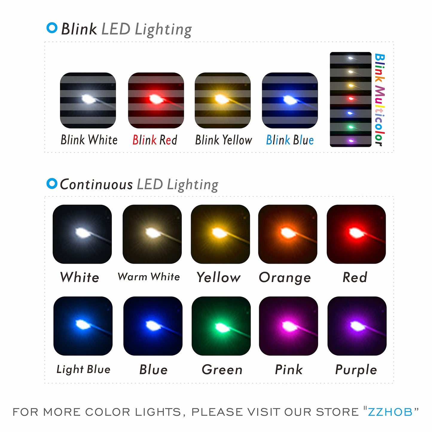 ZZHOB 25PCS Pre-Wired 0805 SMD LEDs, Continuous Blue Light, Copper, 25 Count, Blue