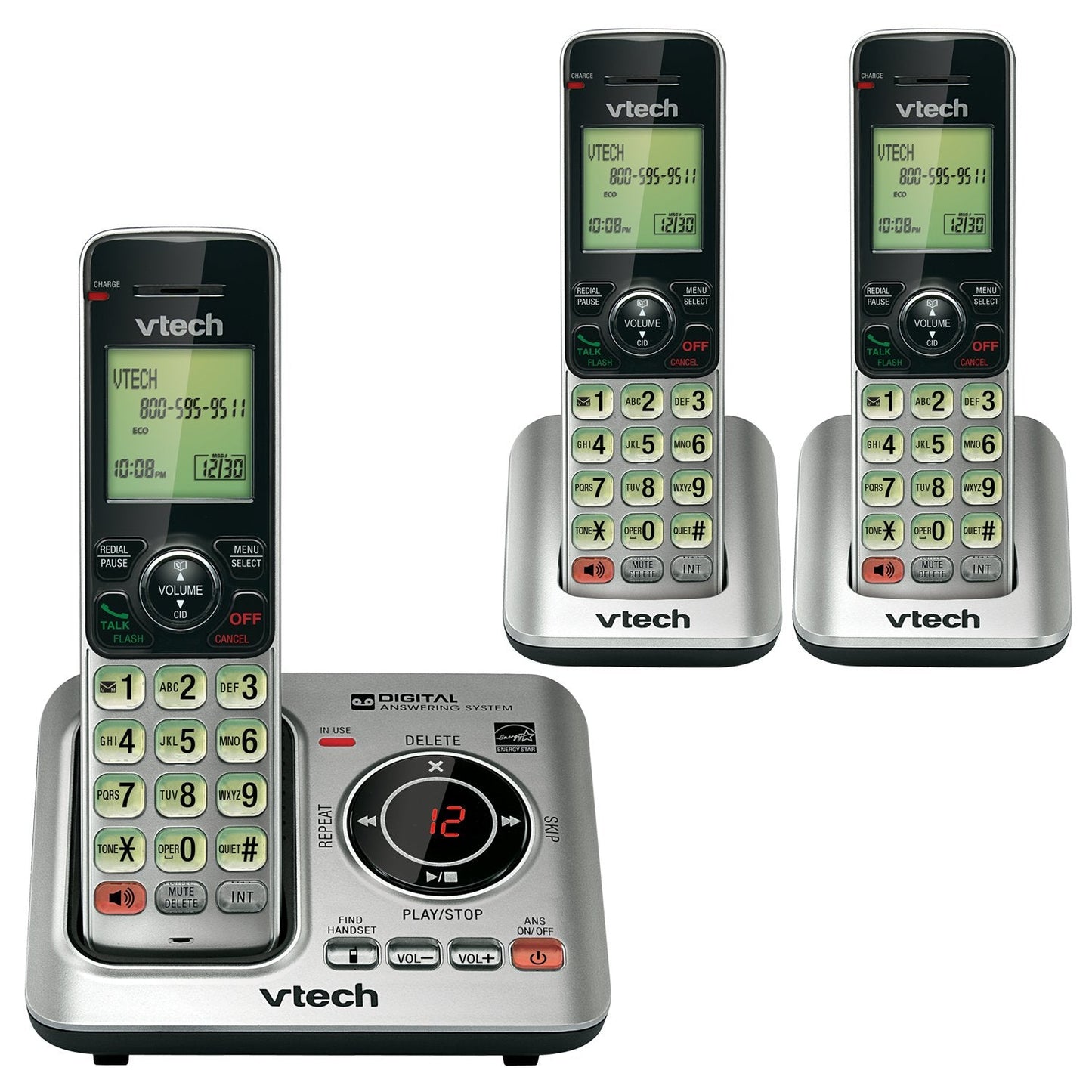 Vtech Vtcs6629-3 3-Handset Dect 6.0 Expandable Speakerphone With Caller Id
