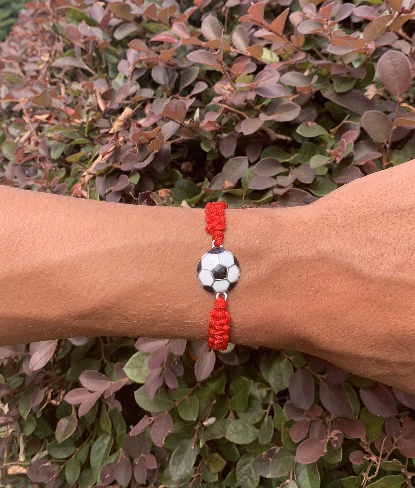 Soccer Bracelet, Soccer Jewelry, Adjustable Unisex Soccer Paracord Bracelets - Soccer Gift (Red)