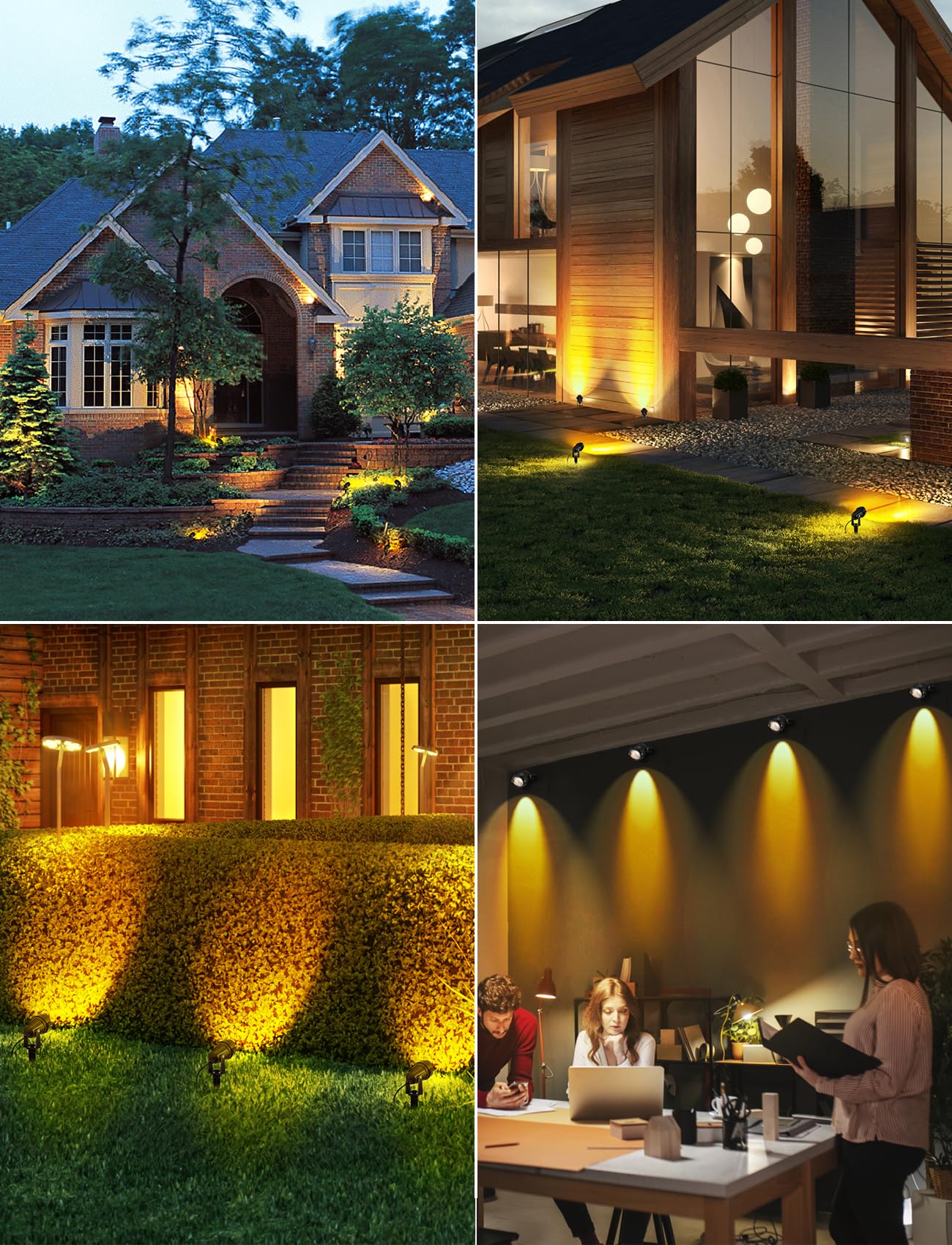 Ourleeme Outdoor Led Landscape Lighting - 8-In-1 Waterproof Spotlights For Outside With 60W Transformer  Spotlight Landscape Lights Plug In House Spot Lights Outdoor For Yard Garden (Warm)