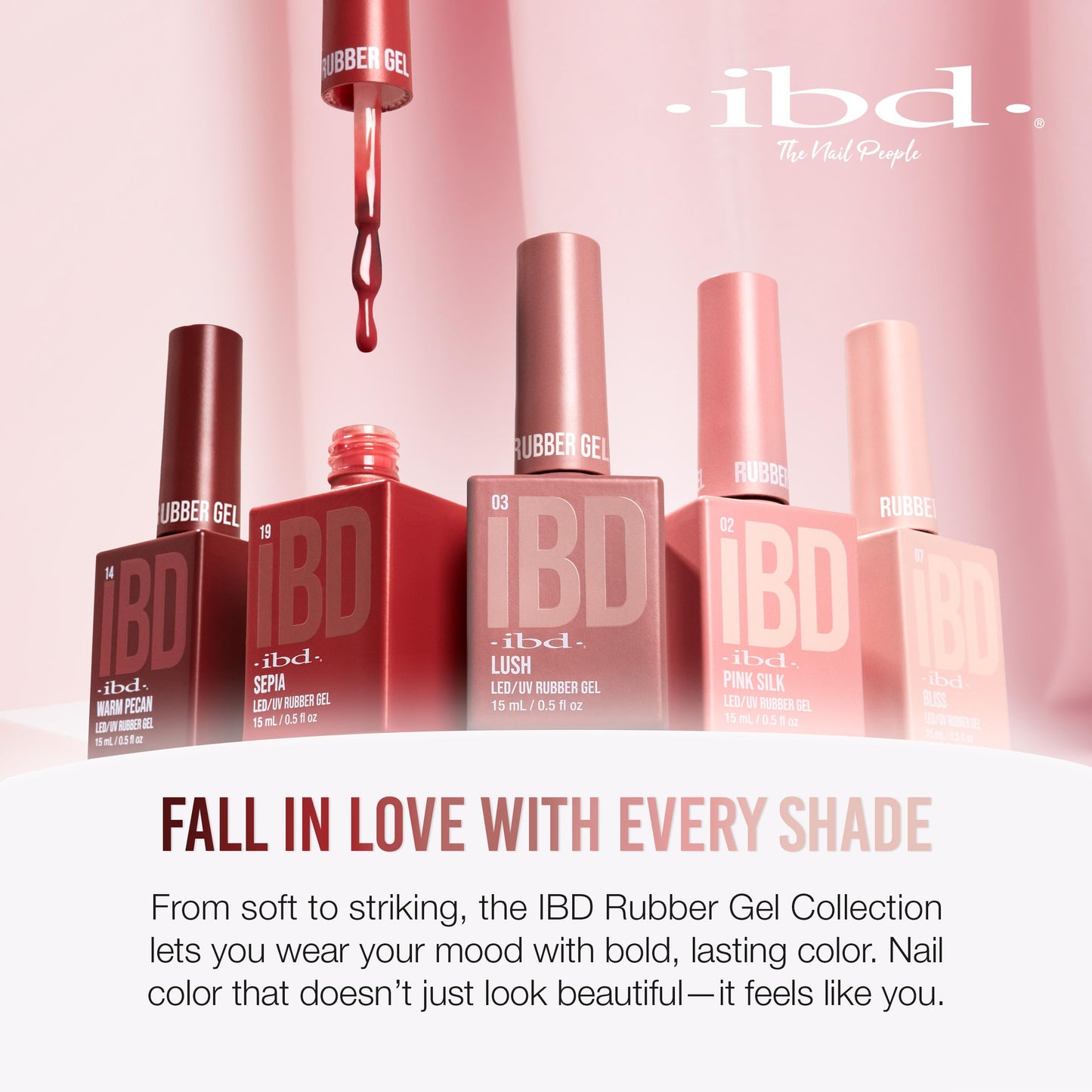 IBD Rubber Gel Polish - Bliss, LED/UV Soak Off Builder Gel for Nails, Strengthening Base Coat for Nail Polish & Extensions, 0.5