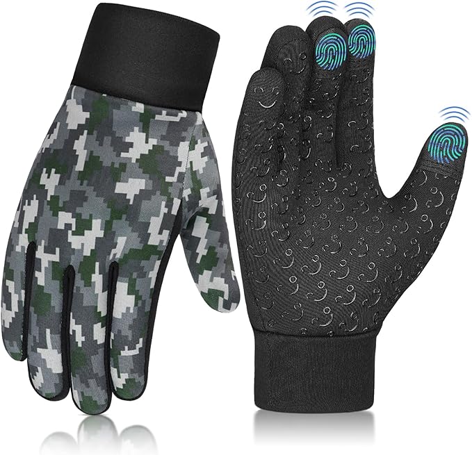 AOTOW Kids Winter Warm Sports Gloves - Cold Weather Thermal Snow Bike Touch Screen Children Mittens Boys Girls