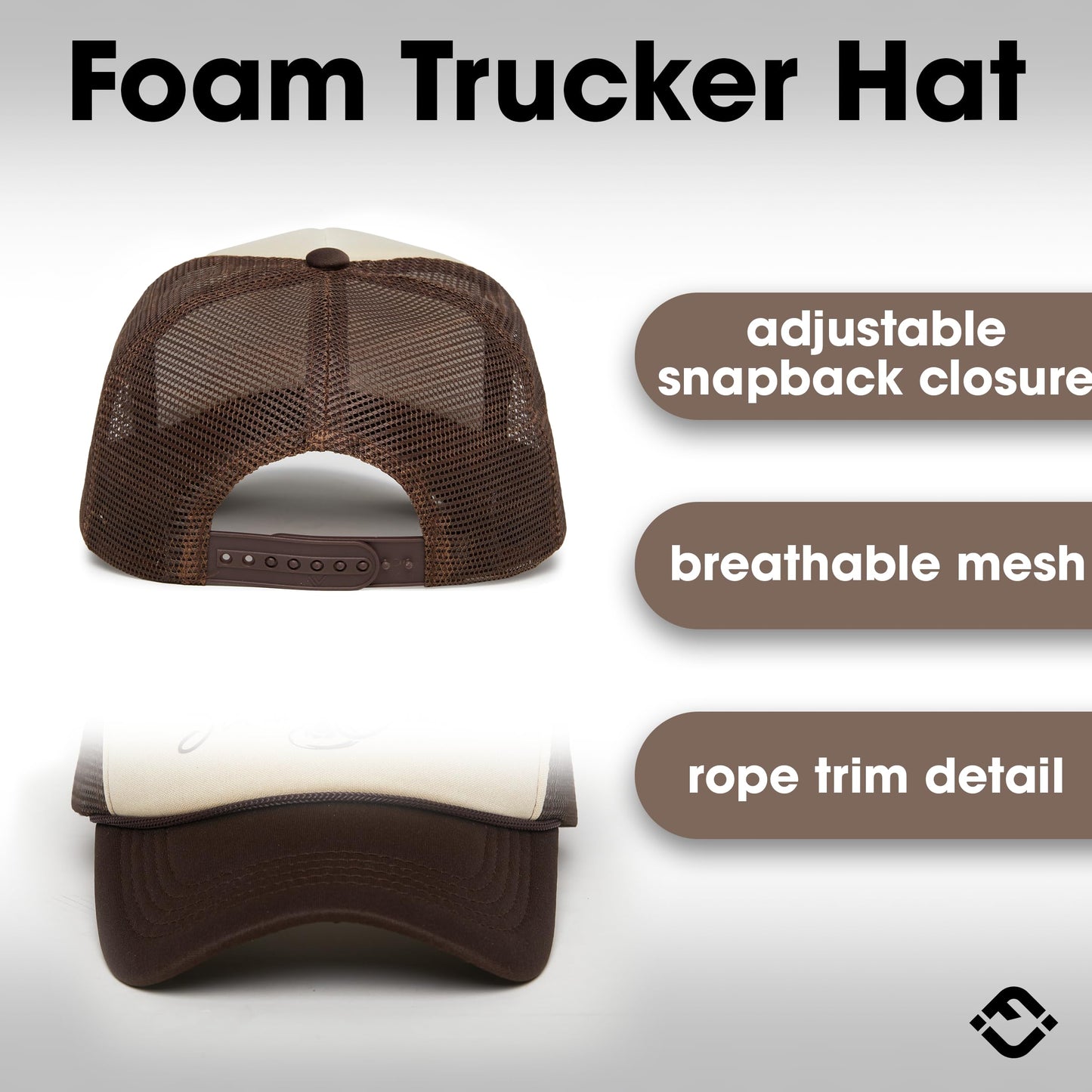 Funky Junque Foam Snapback Trucker Hat - Easy Tiger - Brown/Beige
