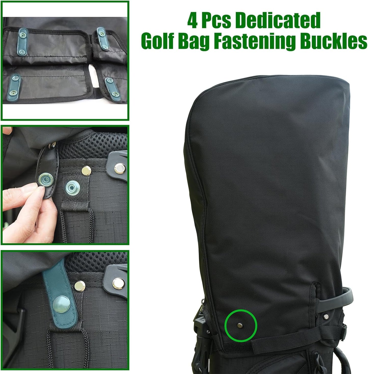 Golf Bag Rain Cover Hood Universal 1680D Nylon, Rain Cape for Golf Bags with Snap Button, Waterproof Material Dustproof Club Protector