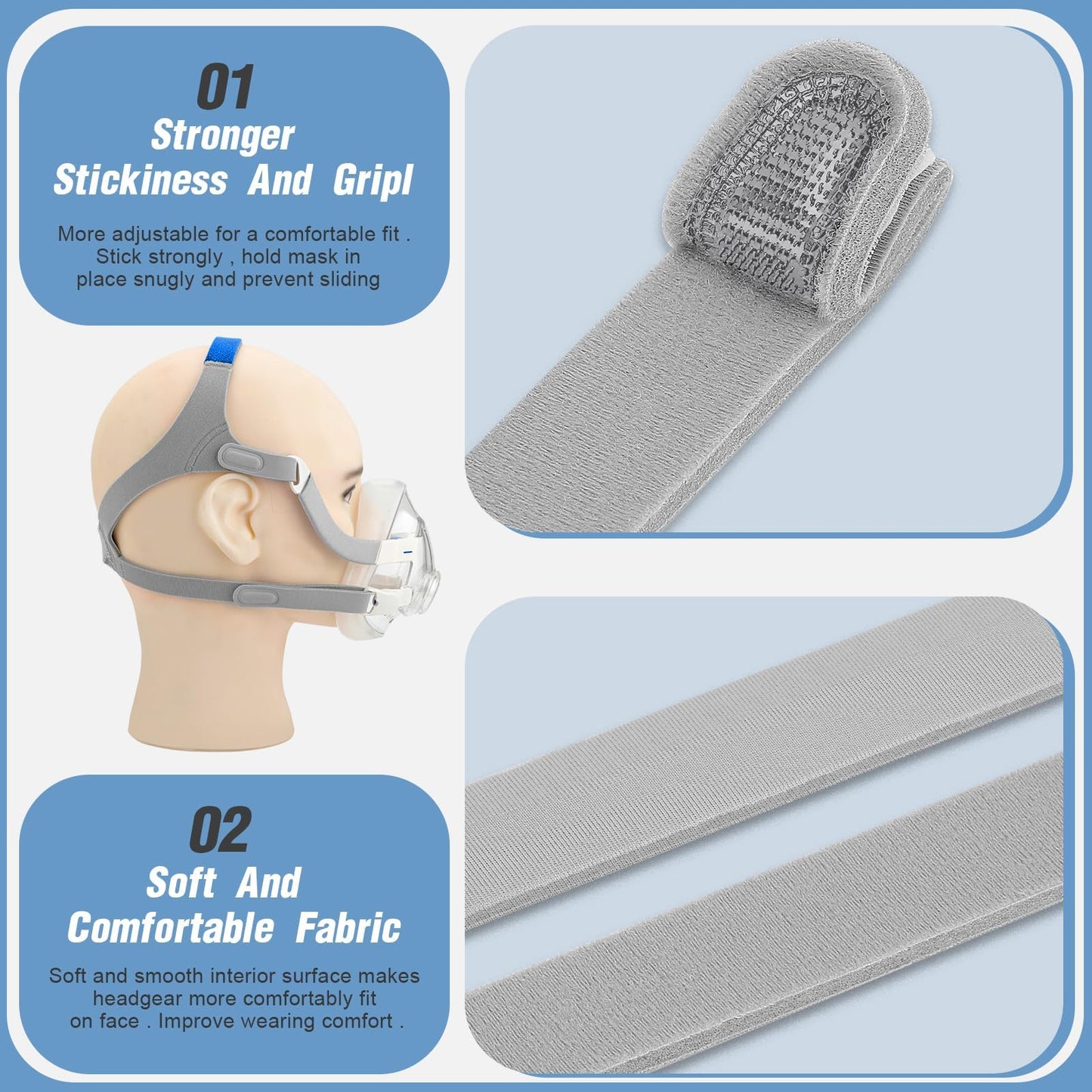 YONCOZY Replacement Cushion Set for Airfit F20 Mask, with Medium Cushion, Headgear Strap, Frame & Clips(No Elbow), Snugly Fit & Reliable Seal (Medium)