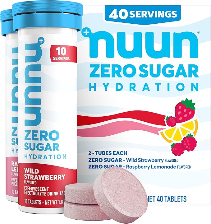 Nuun Zero Sugar Hydration Electrolyte Tablets - Magnesium, Calcium, Potassium, Chloride & Sodium, Light & Delicious Fruit ...