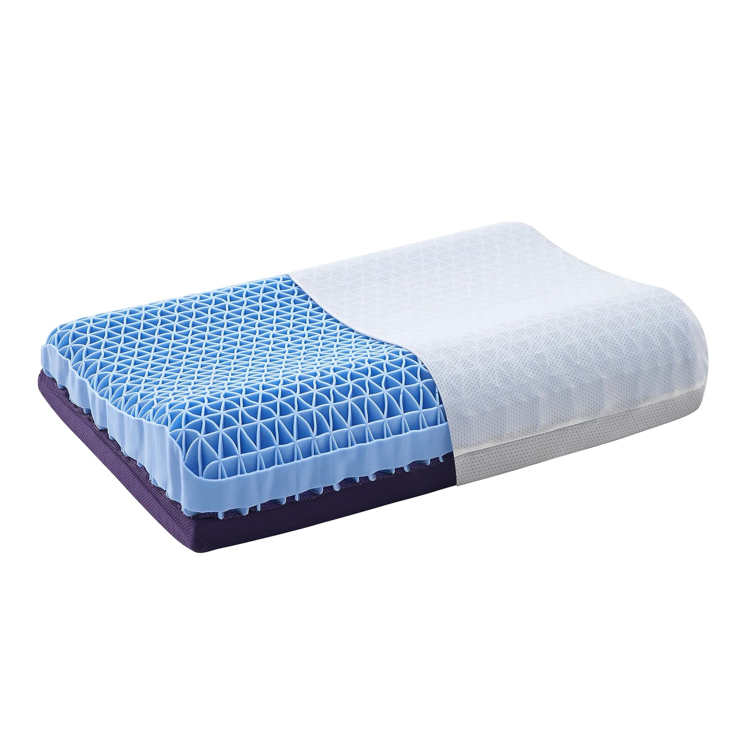 Berklan Pillow for Sleeping with Adjustable Booster 100% Elastic Grid Ergonomic Supportive Neck Oversized Pillow for Hot Sleepers
