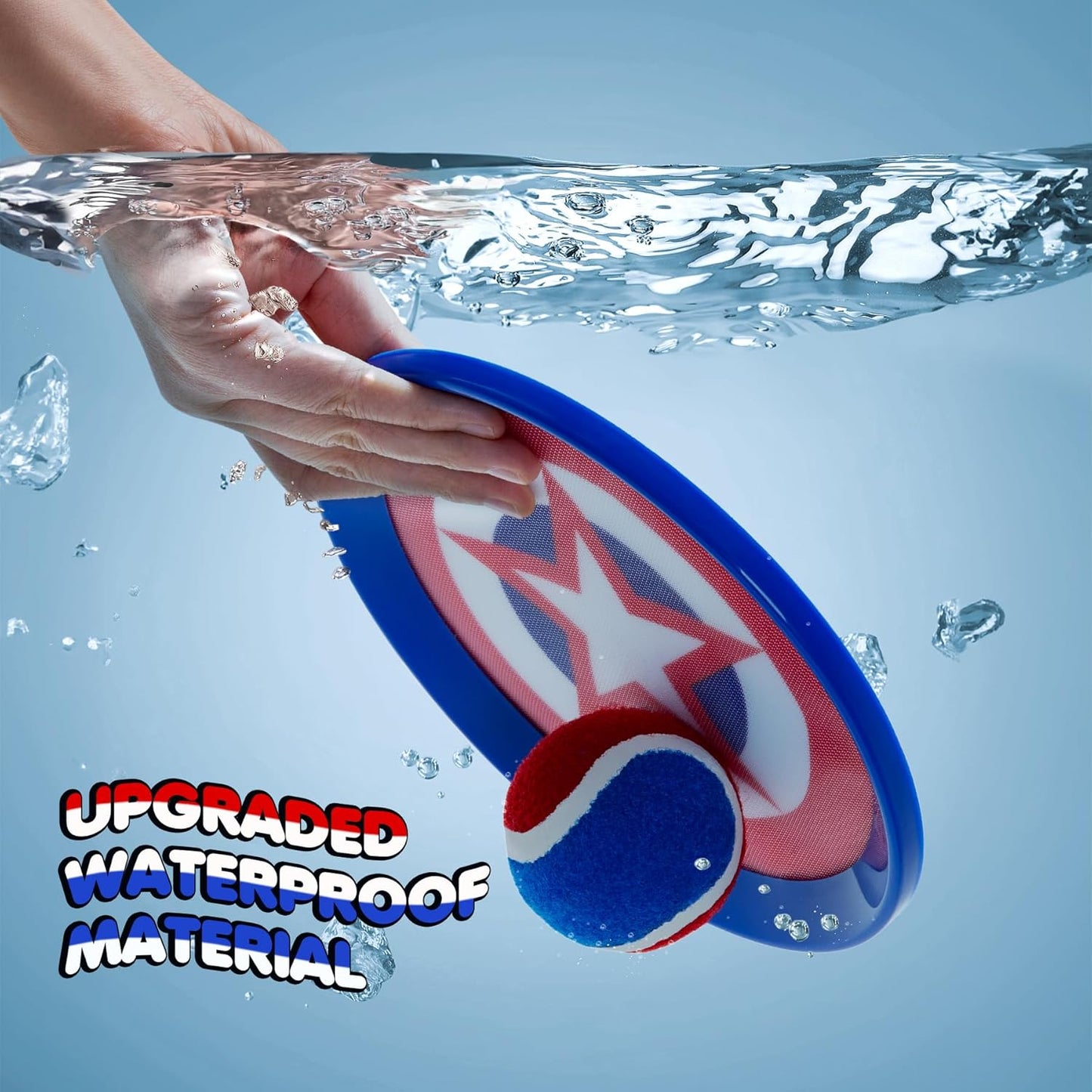 PlayZap Toss and Catch Ball Set Upgraded Stocking Stuffers for Toddlers Kids Teens Boys Girls - Baseball Toys Sturdy PVC for Beach Pool Yard Outdoor - Gift for 3-5 5-8 8-13+ Years