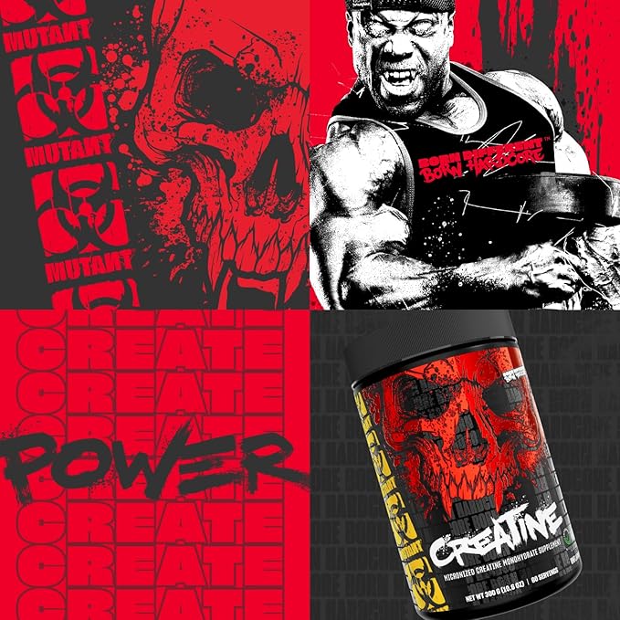 Mutant Creatine - Creatine Monohydrate Micronized Powder - Creatine Powder Supplement for Enhanced high-Intensity Performance - 60 Servings- 300 g - Unflavored