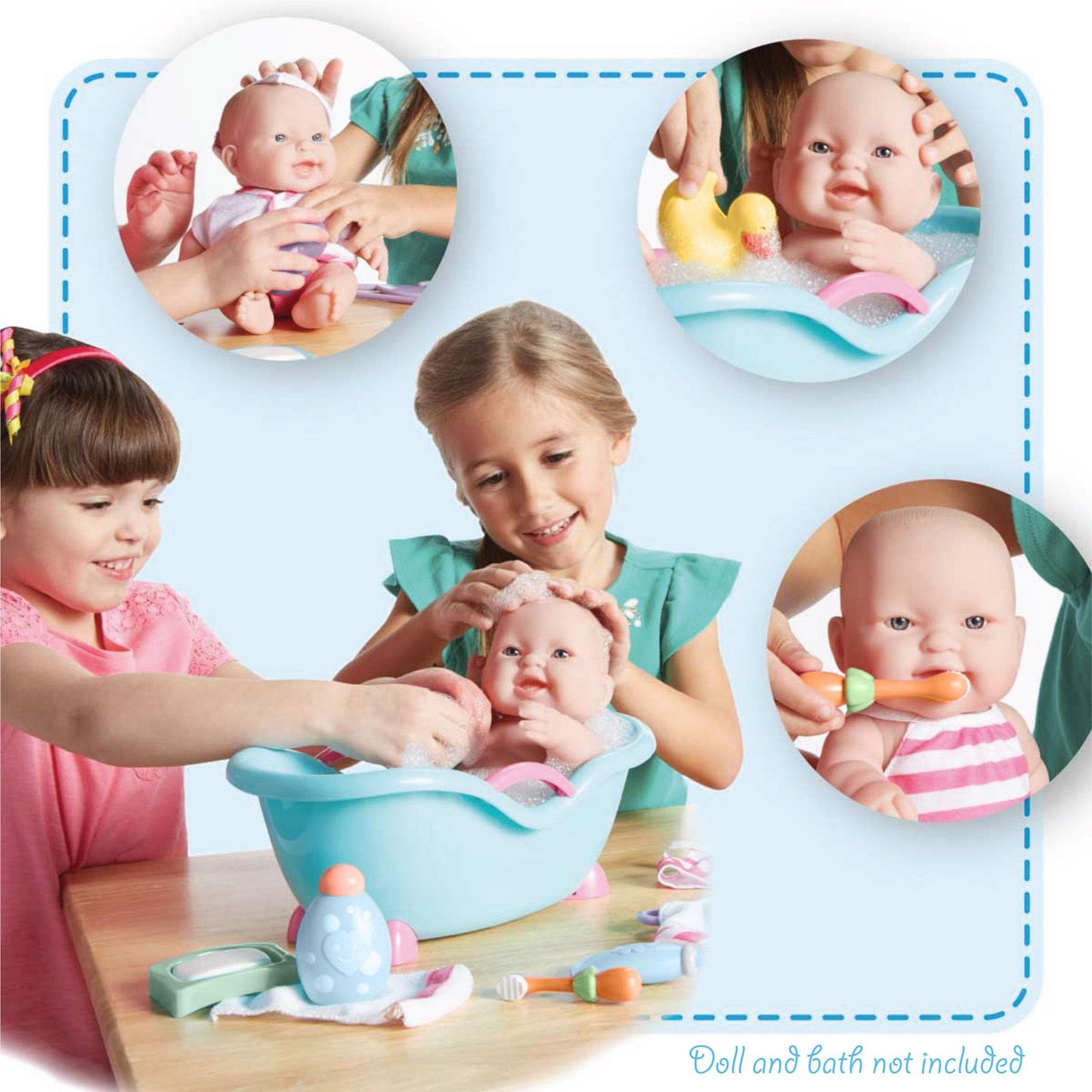 JC Toys Baby Doll Travel Case with 24 Accessories - Feeding, Bath & Care Essentials for Imaginative Play- Fits All Doll Sizes