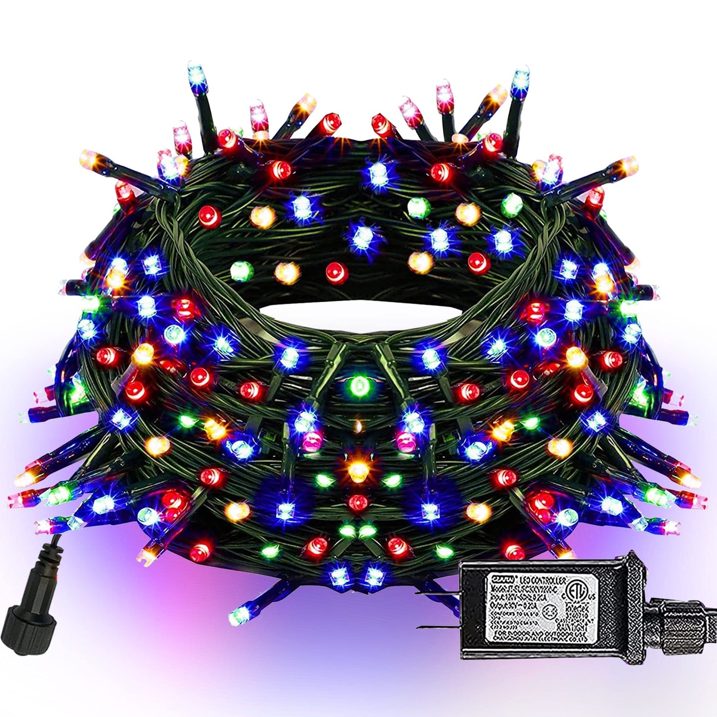 Dazzle Bright 66FT 200 LED Connectable Christmas String Lights, Waterproof, Multicolor, Model HB-300COI