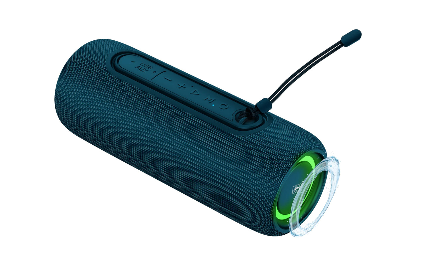 Fisher Portable Bluetooth Speaker IPX5 Waterproof Speaker, 14W PEAK Power Bluetooth Stereo, 8H Playtime, LED Lights, TWS, BT 5.3, Built-in Mic, Hands Free Calling, Wireless Electronics, Home & Outdoor
