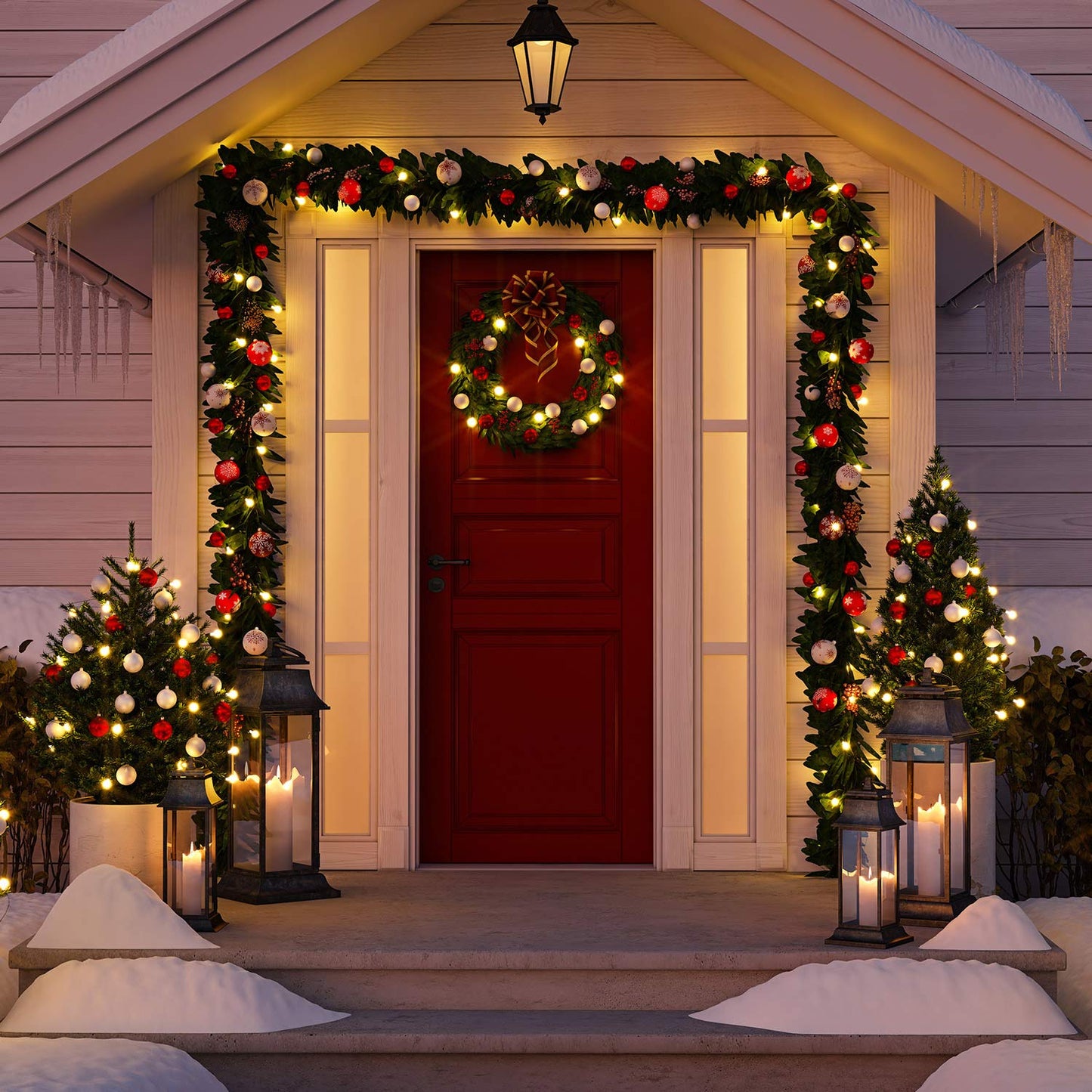 Remagr 2 Pack Christmas Fairy String Lights Battery Operated Green Wire Led Waterproof String Lights With Remote 8 Modes For Christmas Tree Patio Garden Backyard Home Indoor Outdoor (100Ft Warm White)