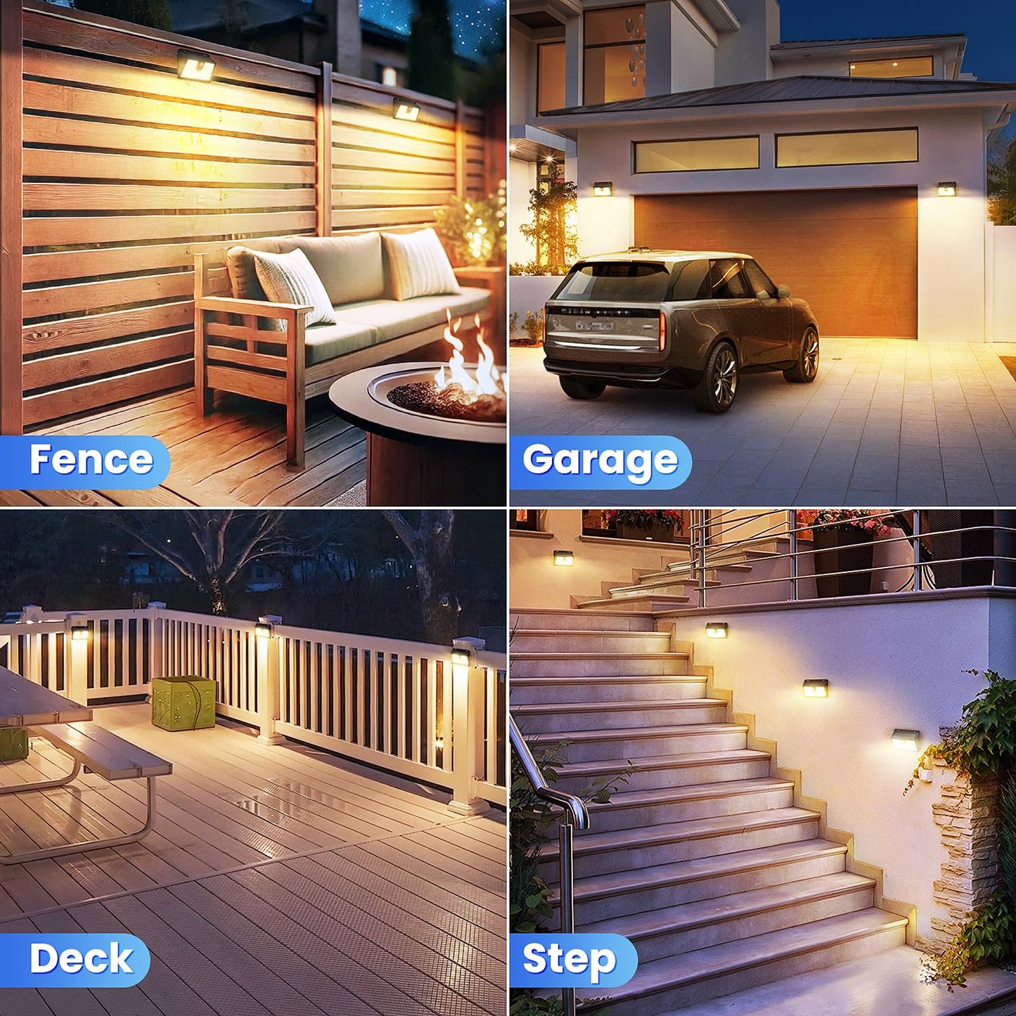 CLAONER Solar Motion Sensor Lights, 10 Pack, Super Bright, Warm White, Waterproof, 3 Lighting Modes, Model SL360AW