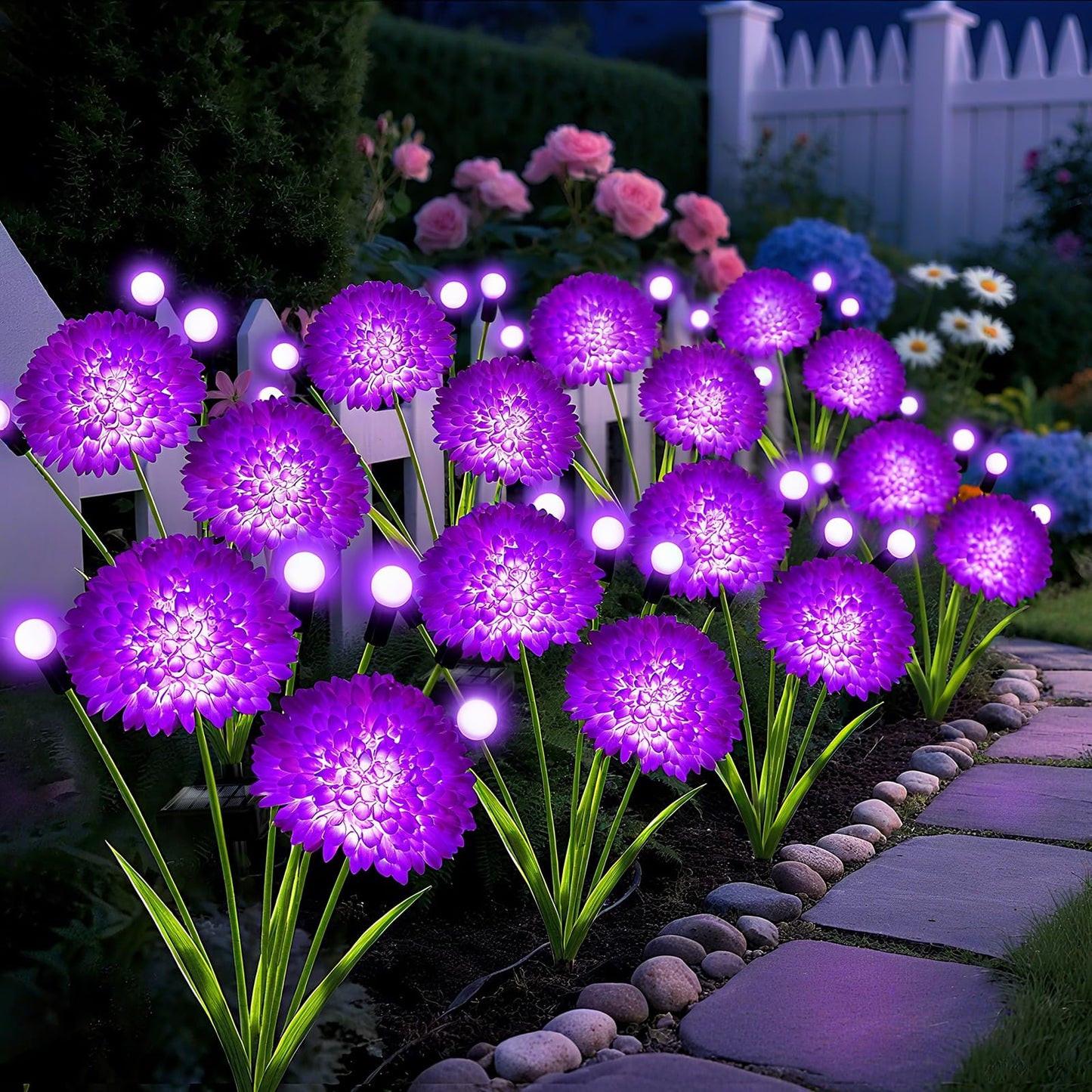 Solar Garden Lights  8 Pack Solar Purple Swaying Firefly Lights With Flowers  Waterproof Purple Halloween Flowers Light Outdoor For Garden Patio Yard Fall Decoration  Gifts For Women Mother S Day