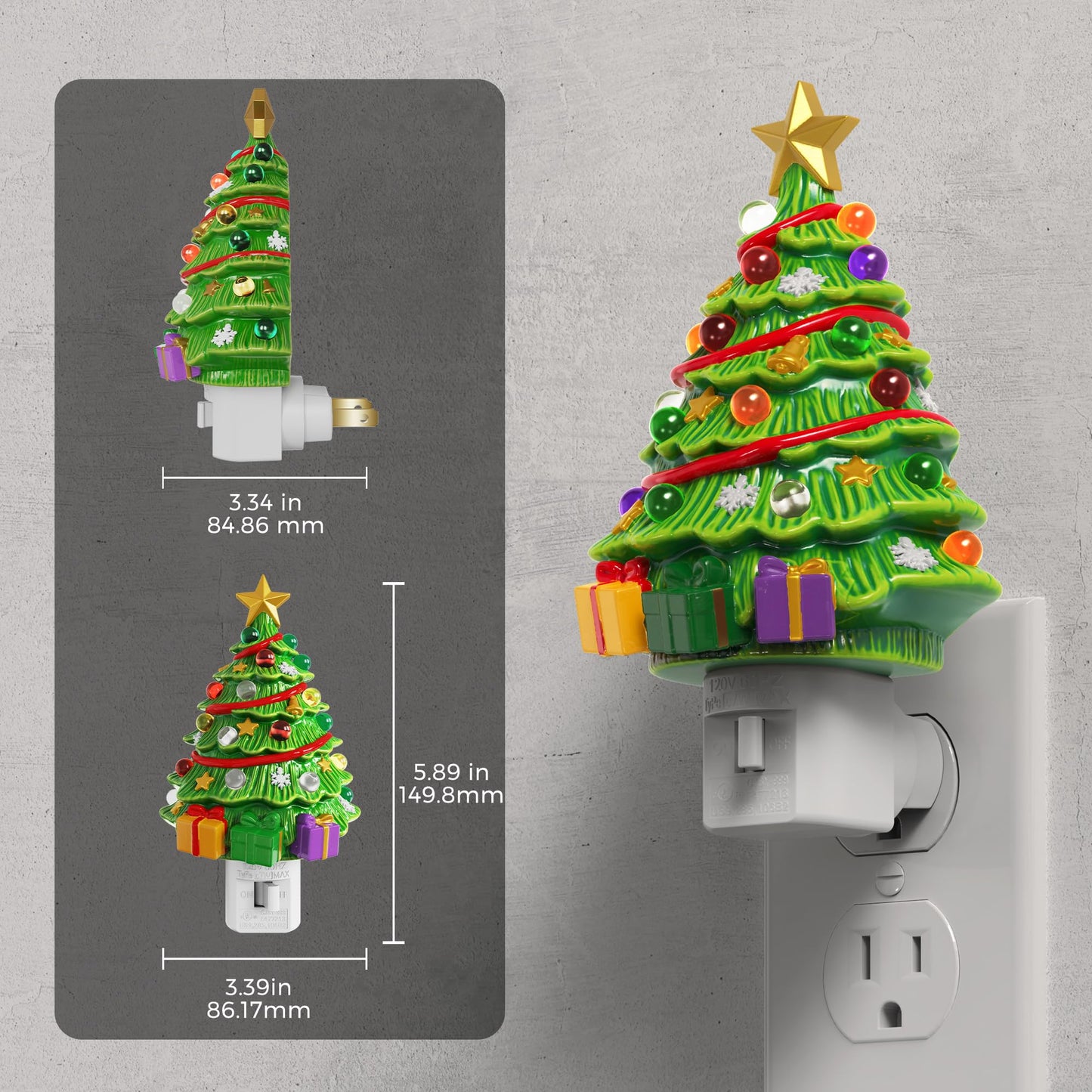 L Lohas Led Christmas Tree & Snowman Night Light  3000K Warm White Plug-In Resin Nightlight  360?Rotatable For Kids Room  Holiday Party & Home Decor  1 Pack