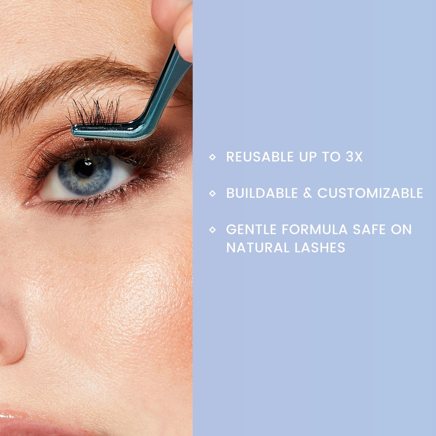 KISS Falscara DIY Eyelash Extension Wispy Wisps - Featherlight Synthetic Reusable Artificial Eyelashes Multipack of 24 Mini Lash