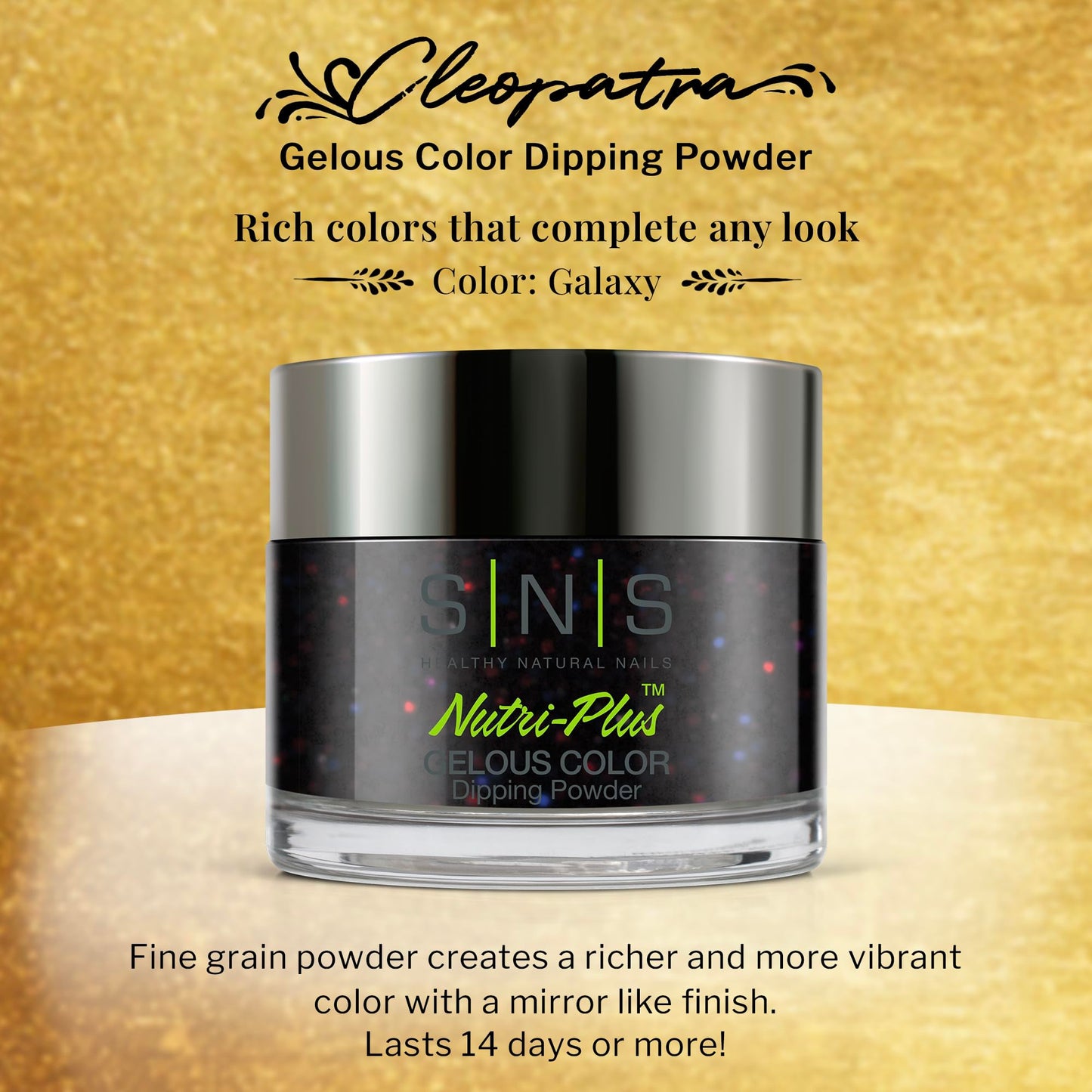 SNS Nail Dip Powder, Gelous Color Dipping Powder - Galaxy (Purple/Brown, Glitter) - Long-Lasting Acrylic Nail Color & Polish Las