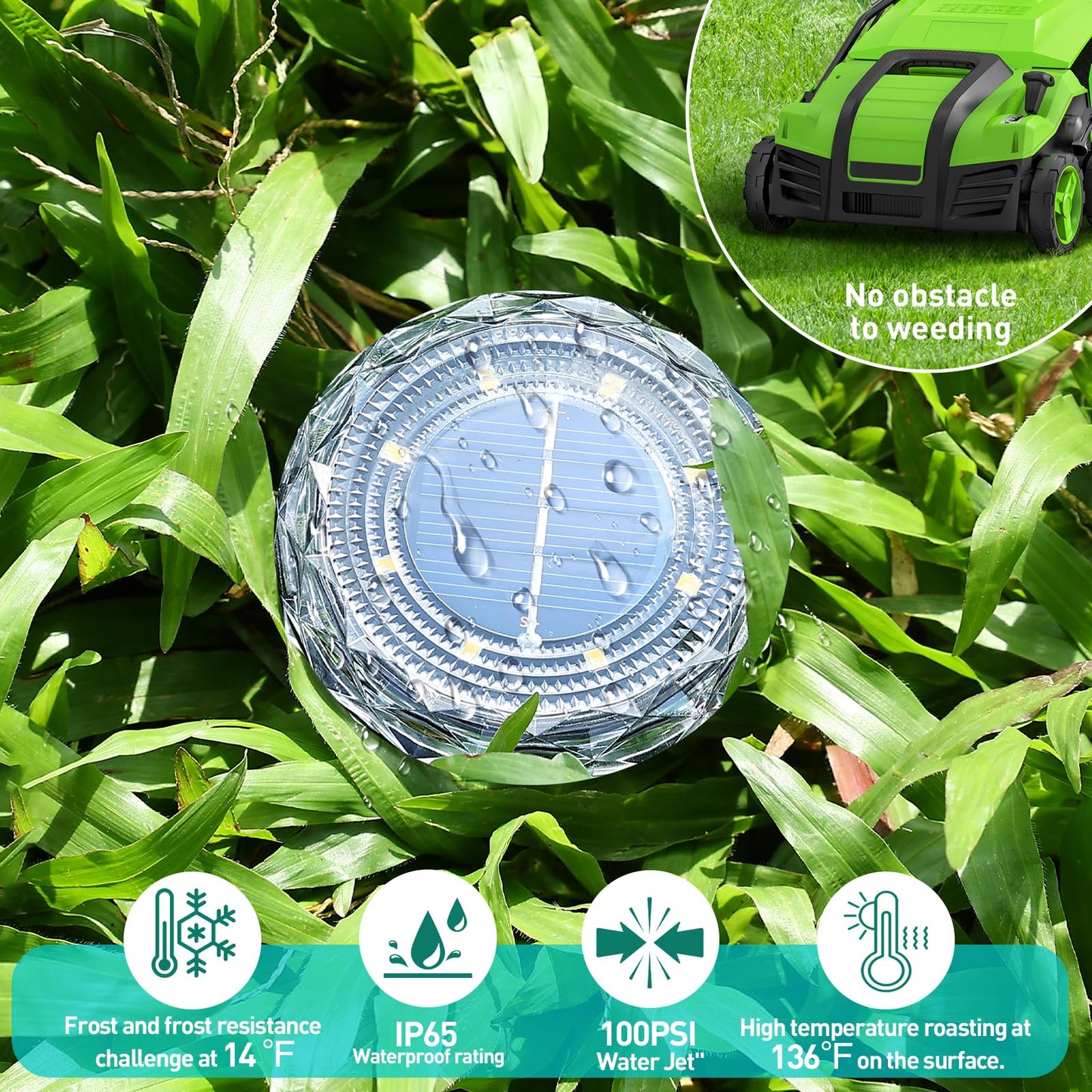 Fortulux Solar Ground Lights Solar Disc Light Outdoor Waterproof Landscape Lighting Garden Lights For Pathway  Yard  Deck  Lawn  Patio  Swimming Pool  Walkway(Cool  12Pack)