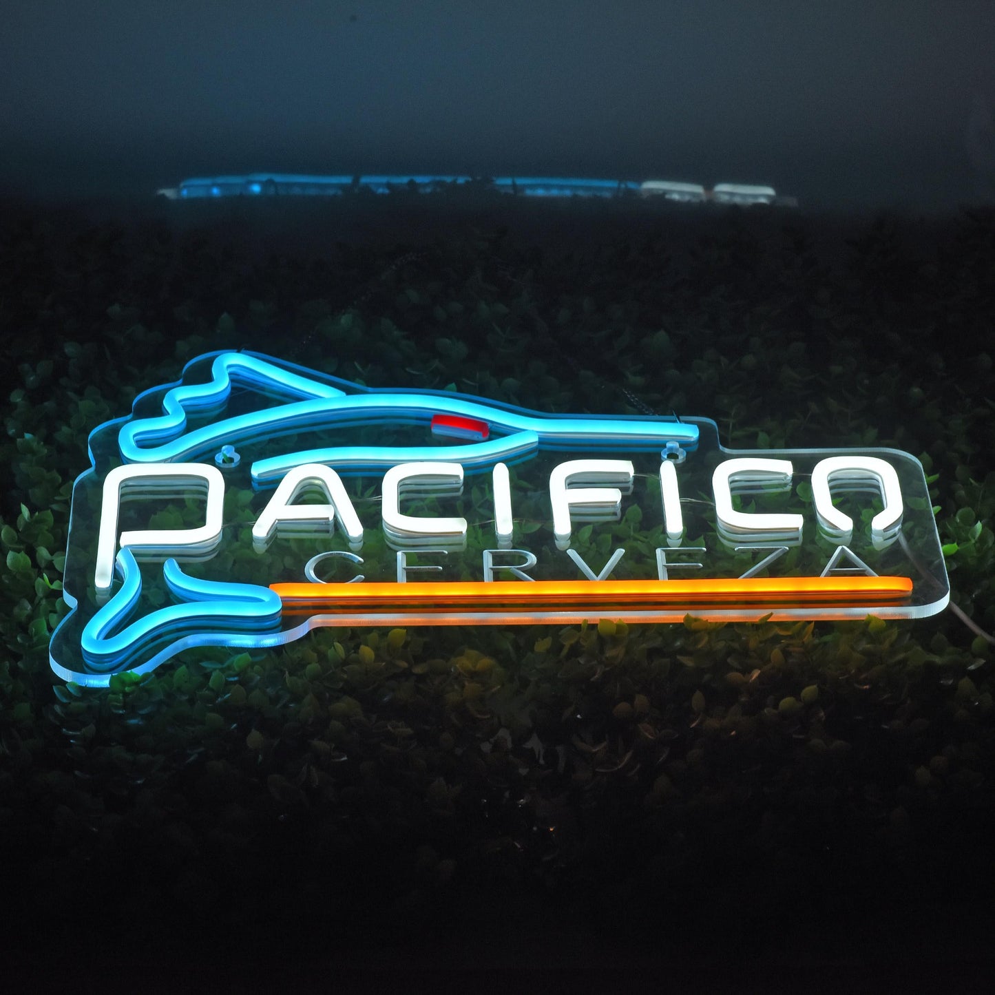 Yooyneon Pacific Neon Sign Beer Bar Cerveza Swordfish Art Man Cave Neon Light with Dimmable Switch LED Neon Signs for Bedroom Home Room Wall Artwork Decor