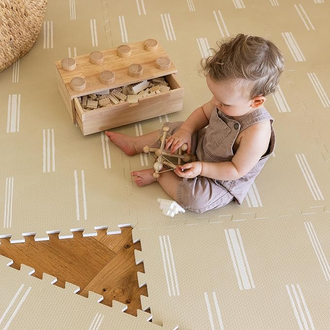 Lillefolk Foam Baby Play Mat – Interlocking Tiles for Kids | Non-Toxic Crawling Mat for Tummy Time, Toddlers & Infants – 6x6ft 9 Tiles