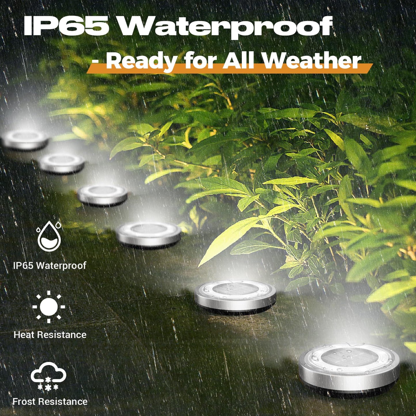 Vighep Solar Ground Lights 12 Pack Flat Solar Lights Outdoor Waterproof  Bright Led Solar Disc Lights  6000K Cool White Landscape Lighting For Outside Yard Garden Pathway Driveway Lawn