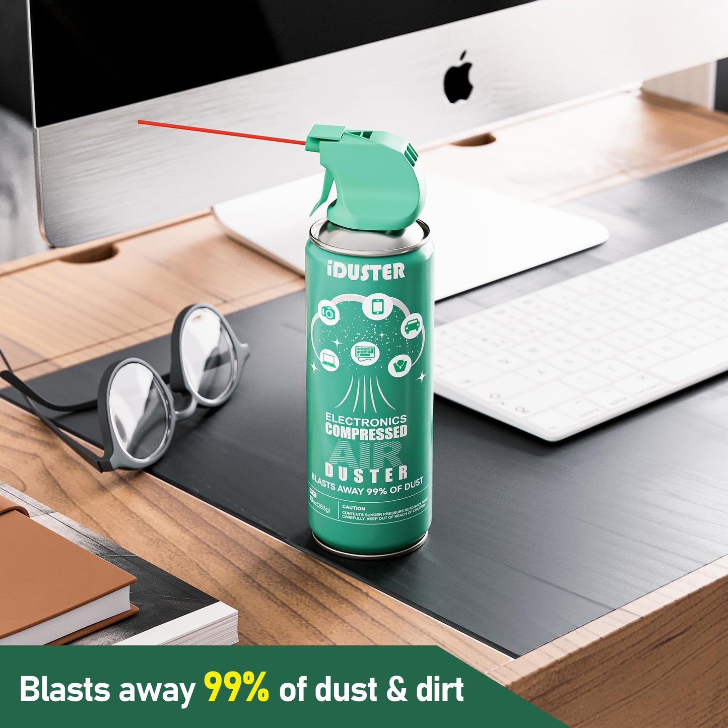 Iduster Disposable Compressed Gas Duster - 10Oz Compressed Air Can, Computer And Keyboard Cleaner, 3 Packs