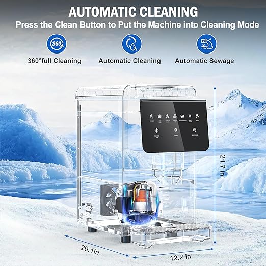 Nugget Ice Maker Countertop 50 LBS/Day, 5 LBS Ice Bin, Water Dispenser Countertop, Soft Chewable Pellet Ice Maker Machine Stainless Steel, Nugget Ice Machine for Home Bar Kitchen Office, Self-Cleaning