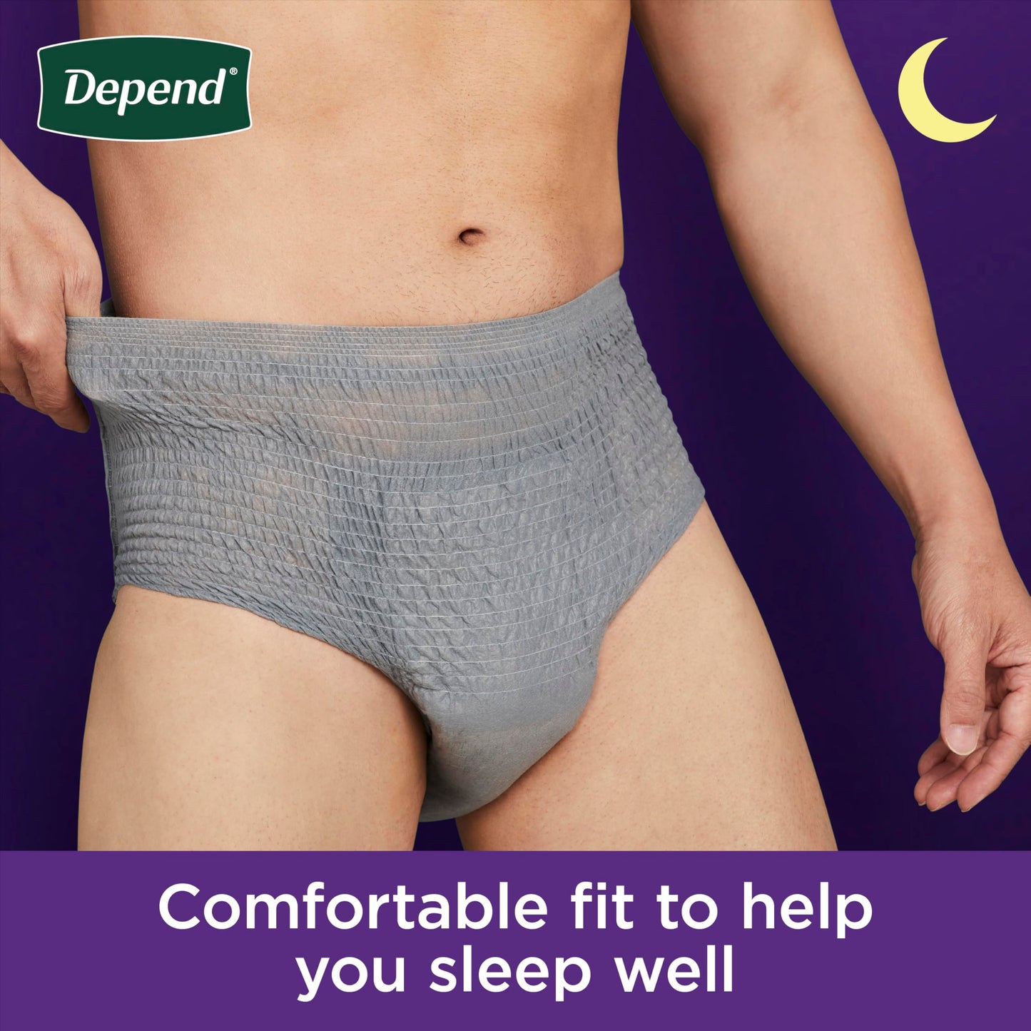 Depend Night Defense Adult Diapers, Incontinence Underwear for Men, Disposable, Overnight, Extra-Large, Grey, 48 Count (4 Packs of 12), Packaging May Vary