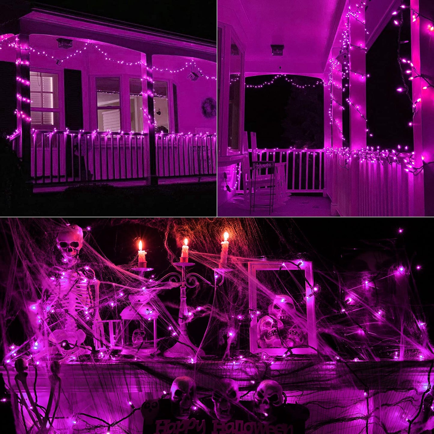 Toodour Halloween String Lights, 27Ft 100 Count, Purple Incandescent Mini Bulbs, Ul Certified For Home & Garden Decor