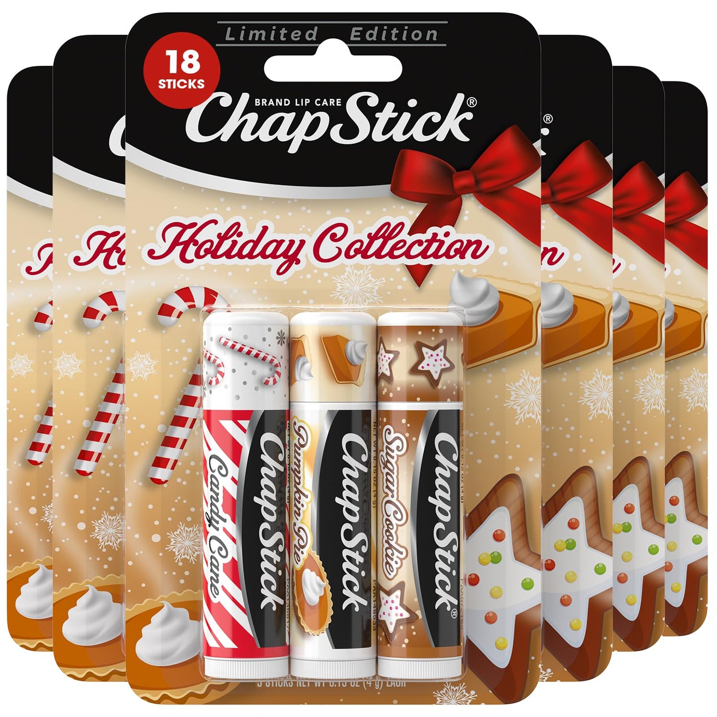 ChapStick Holiday Lets Celebrate Christmas Tree Lip Balm Gift Set for Lip Care - 0.15 Fl oz (Pack of 4)