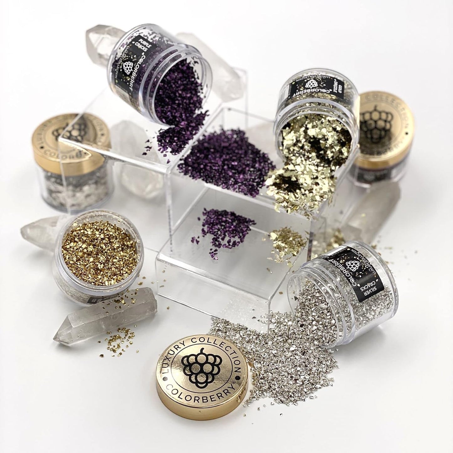 Colorberry Luxury Collection - Small Stone Chips & Glitter to Perfect Your Resin & Jesin Art & Artwork (Silver)