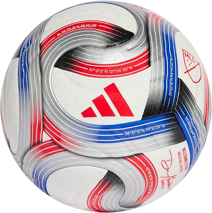 adidas - Unisex Adult 2026 Major League Nfhs Football, White/Team Royal Blue/Red/Metallic Silver, 4