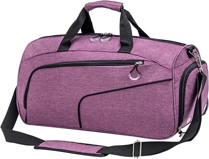 Kuston Sports Gym Bag with Shoes Compartment &Wet Pocket Gym Duffel Bag Overnight Bag for Men and Women