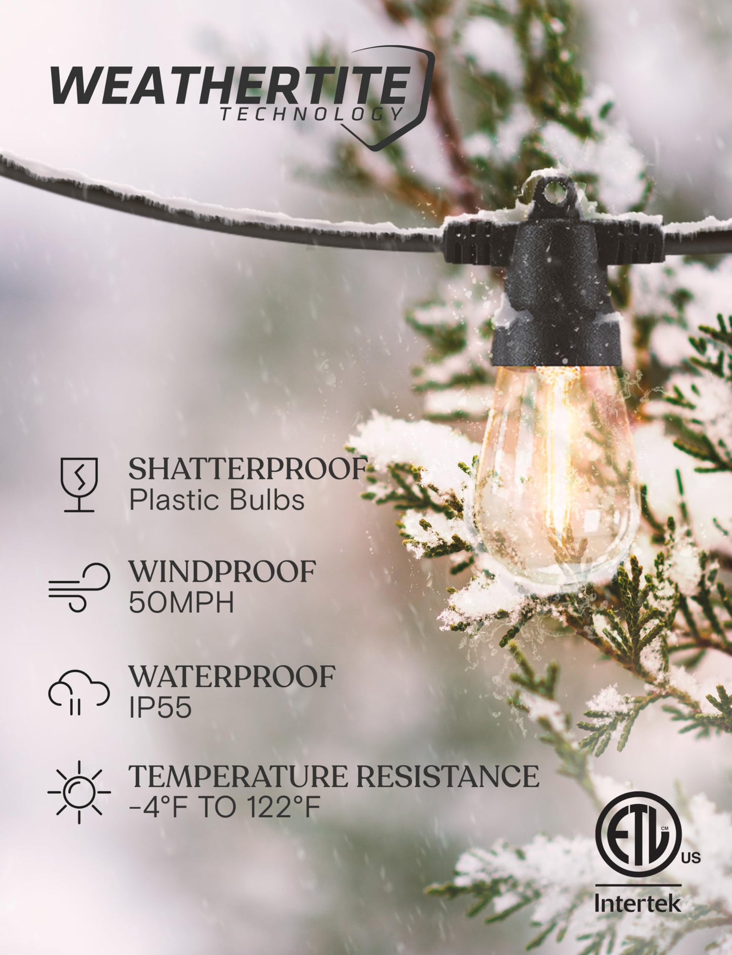 Brightech 104 (52X2) Ft Ambience Pro Solar Powered Outdoor Led String Lights - Waterproof Remote Control Lights - 48 Bulbs  7W Solar Powered Color Changing White Light For Camping  Patio  Garden